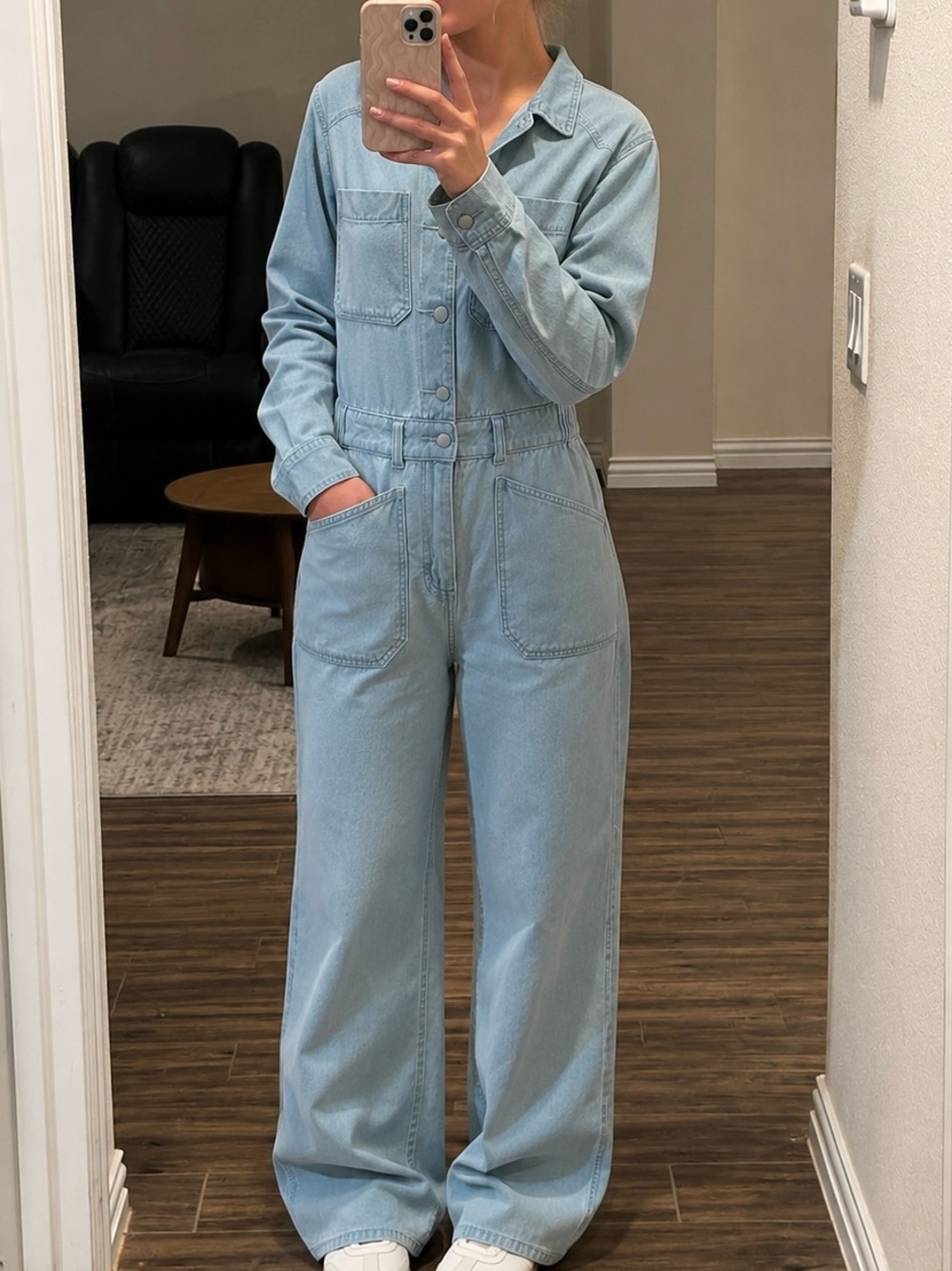 Light Blue Denim Jumpsuit for Women